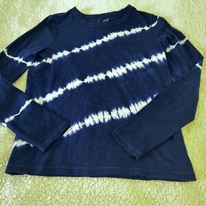 GAP Navy Blue Tie-Dye Long Sleeve Shirt